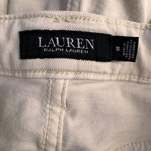 Lauren Ralph Lauren Jeans Women 6 Cream Denim Mid Rise Skinny Fit Preppy Classic - Picture 4 of 7